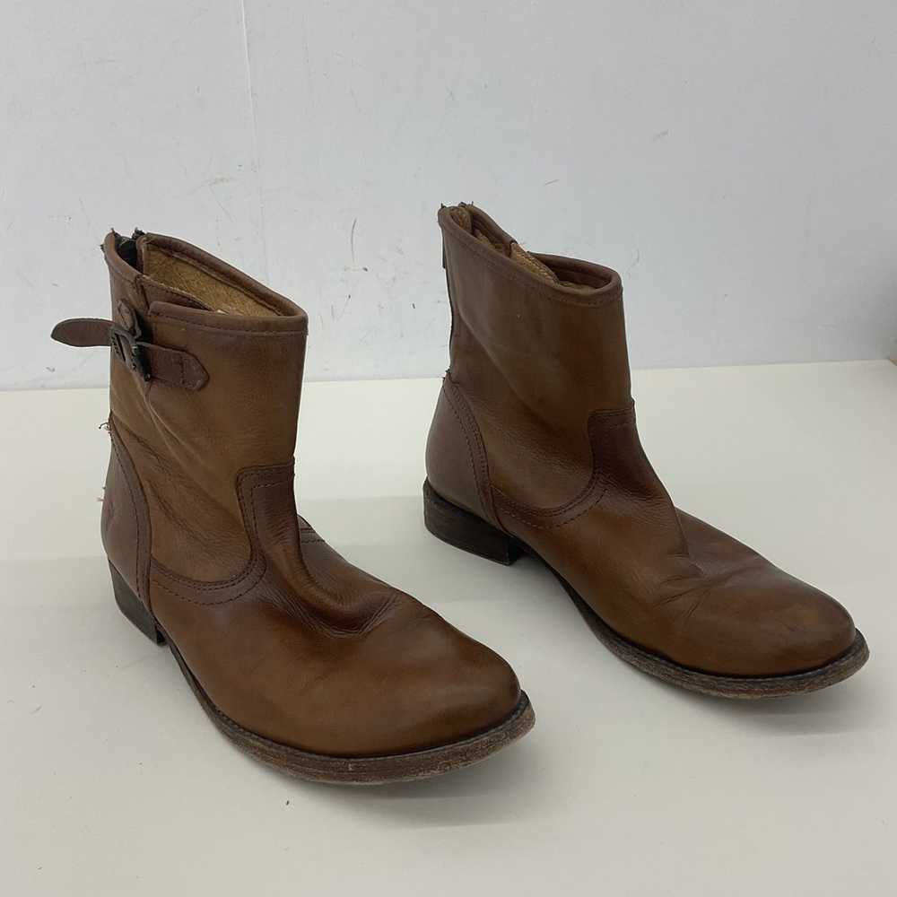 Vintage FRYE Brown Leather Biker Boots Women's Si… - image 1