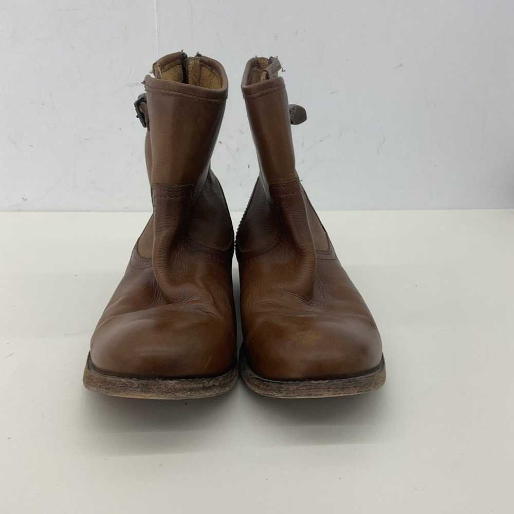 Vintage FRYE Brown Leather Biker Boots Women's Si… - image 2