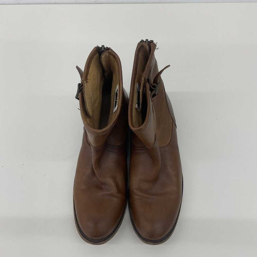 Vintage FRYE Brown Leather Biker Boots Women's Si… - image 3