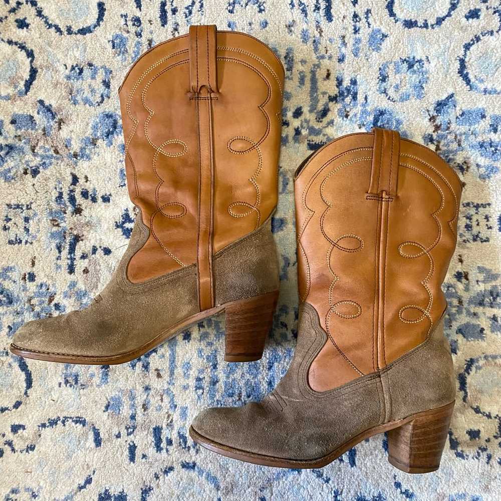 Vintage Cowboy Boots Dexter Western Boots Two ton… - image 1