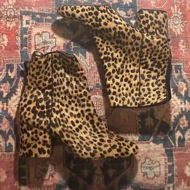 Jcrew calf skin leopard boots size 11