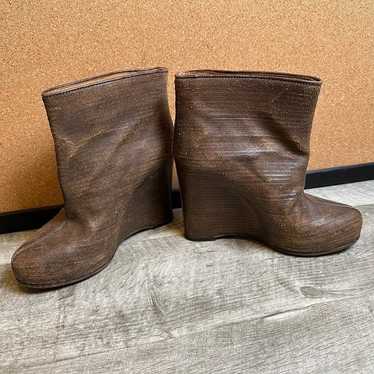 Maison Margiela Wedge Booties Stacked Leather Siz… - image 1