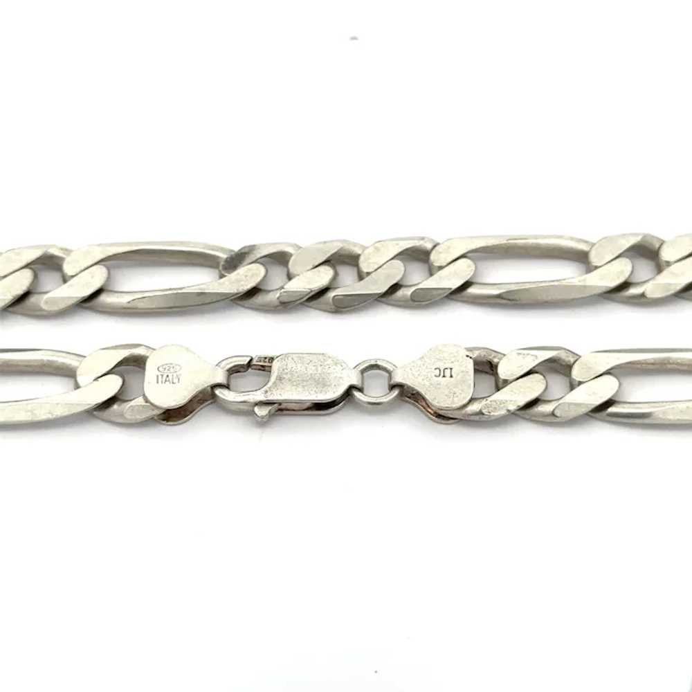 Estate Italian Sterling Silver 9.2mm Figaro Link … - image 3