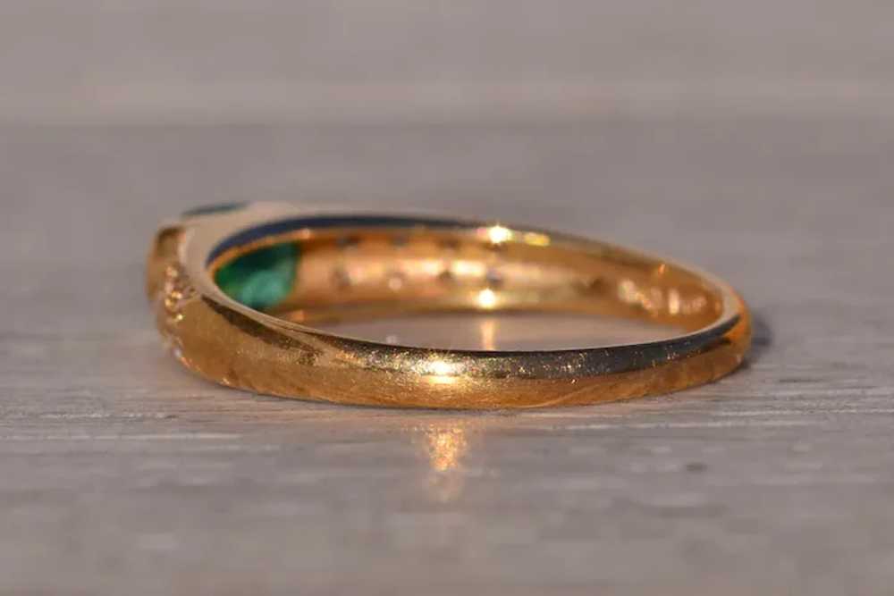 Natural Emerald and Diamond Ring in Yellow Gold - image 3