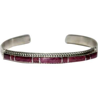 Zuni Purple Spiny Inlay Stacker Cuff Bracelet Ste… - image 1