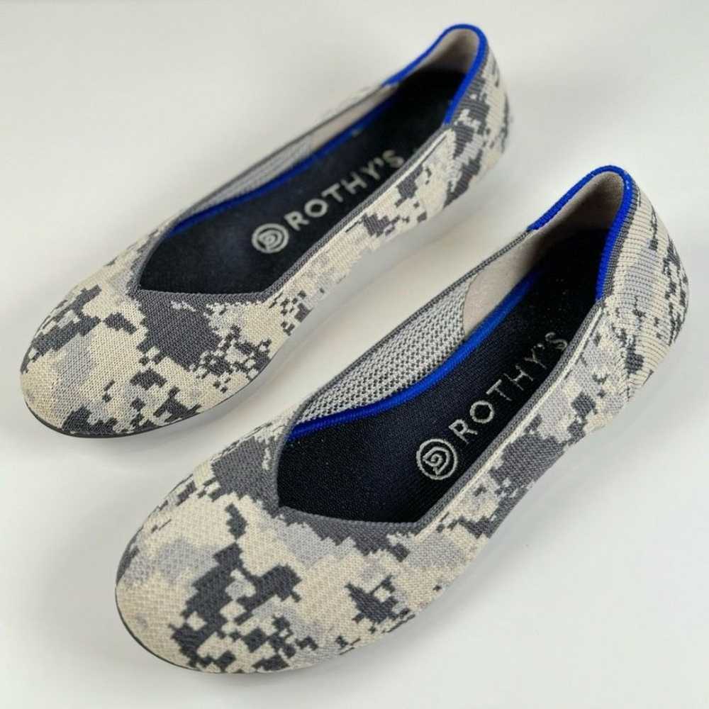 Rothys The Flat Ash Camo Round Toe Retired Gray C… - image 4