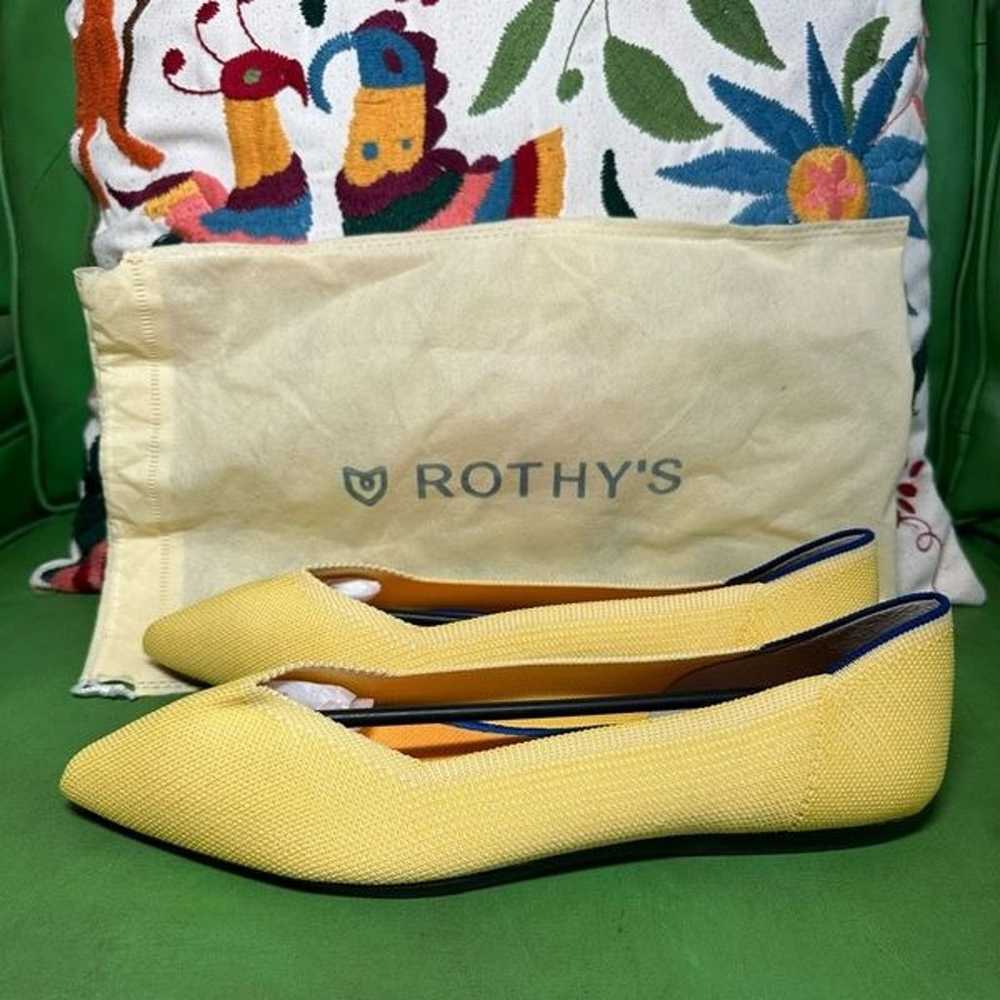 Rothy’s The Point Yellow Marigold Flats Sz 10 - image 8