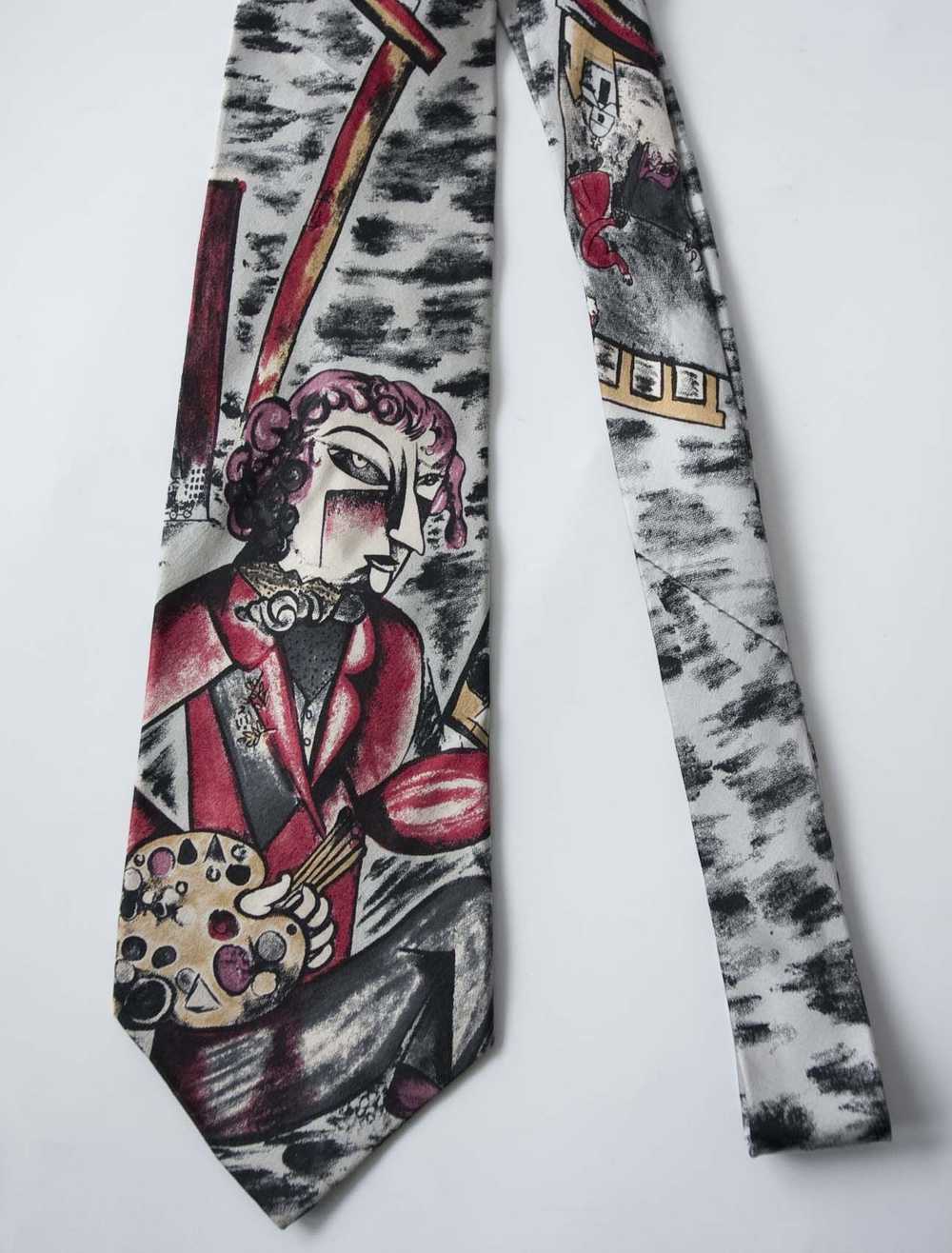 Vintage Michael Jordan Tie 100% Silk Painting - image 1