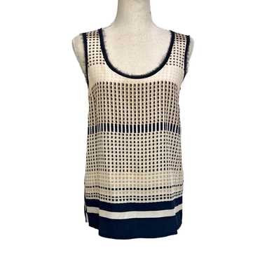 Vince Vince Printed Silk Tank Top Dot Stripe Coast