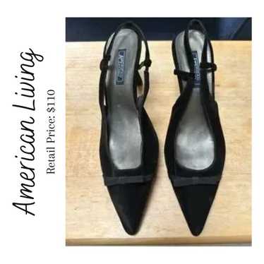 American Living Finish With A Bow Black Suede Heel
