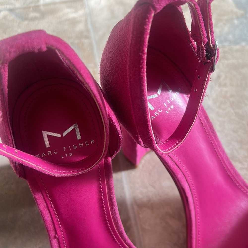 Marc Fisher Hot Pink Angelo Ankle Strap Suede Emb… - image 3