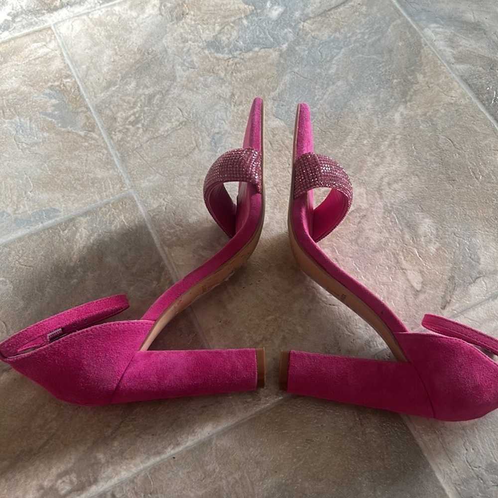 Marc Fisher Hot Pink Angelo Ankle Strap Suede Emb… - image 5