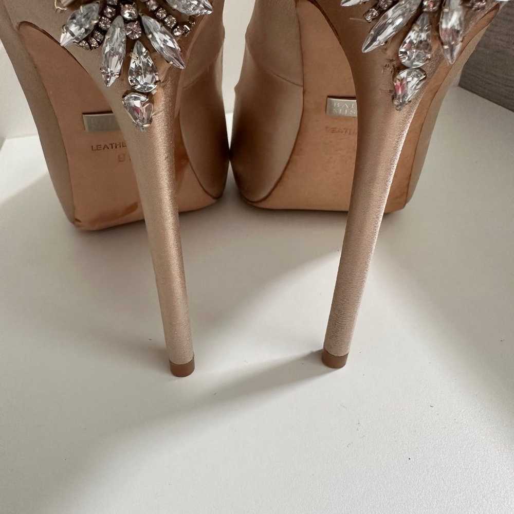 BADGLEY MISCHKA Kiara Embellished Peep-toe Pump s… - image 9