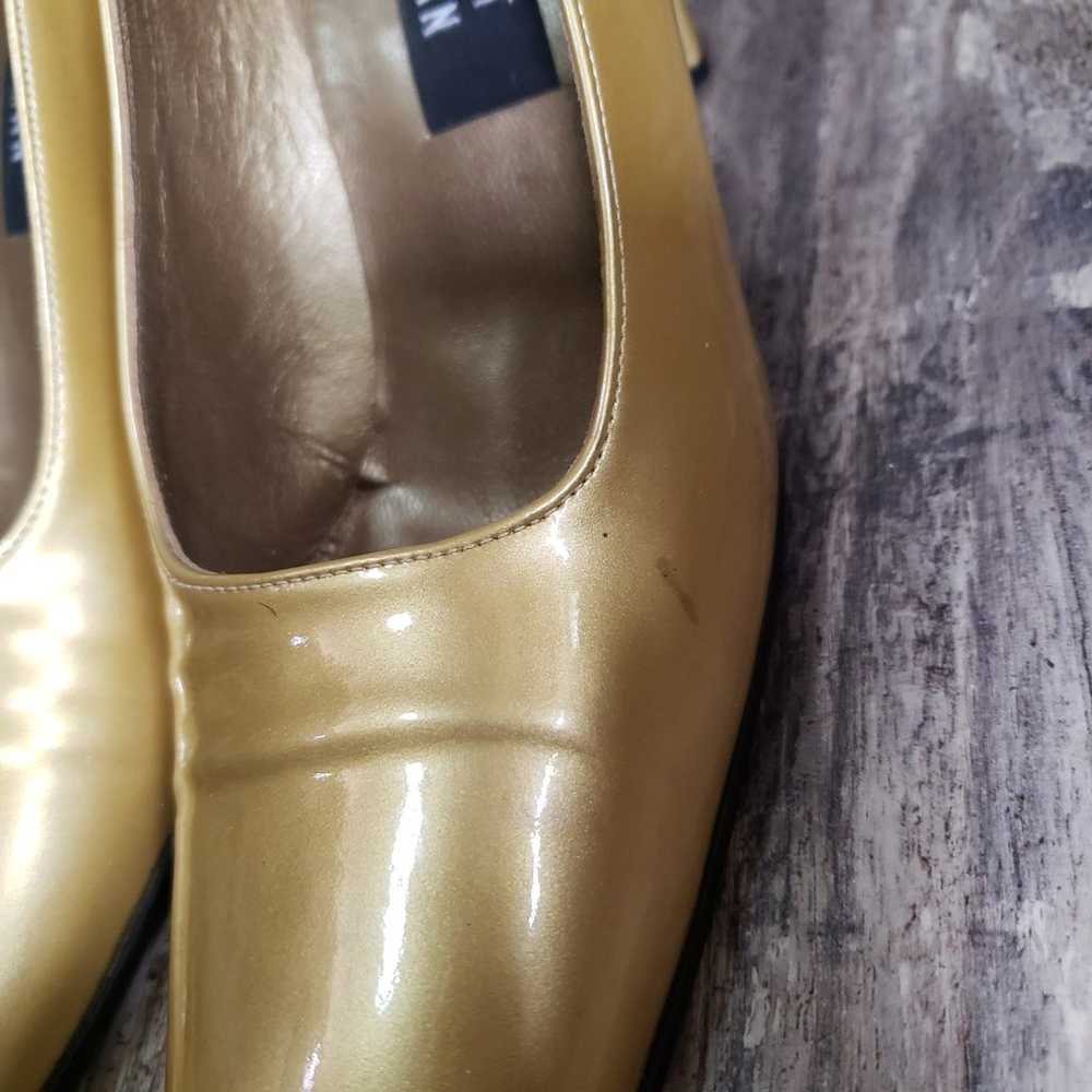 Stuart Weitzman Womens Patent Leather Shoes Gold … - image 2