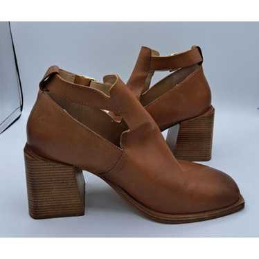 Free People, Brady Buckle Bootie, Cognac Leather, 