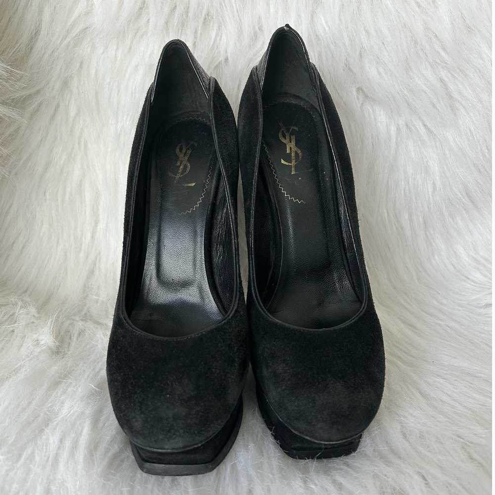 YSL Yves Saint Laurent Tribute Black Suede Purple… - image 2