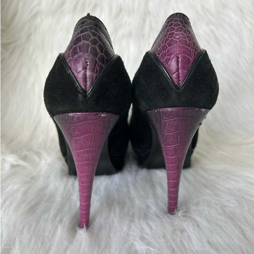 YSL Yves Saint Laurent Tribute Black Suede Purple… - image 4