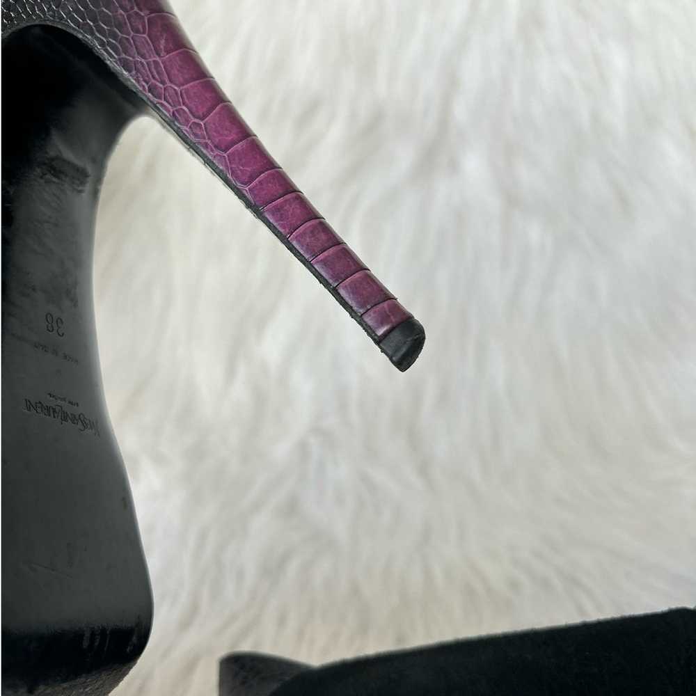 YSL Yves Saint Laurent Tribute Black Suede Purple… - image 8