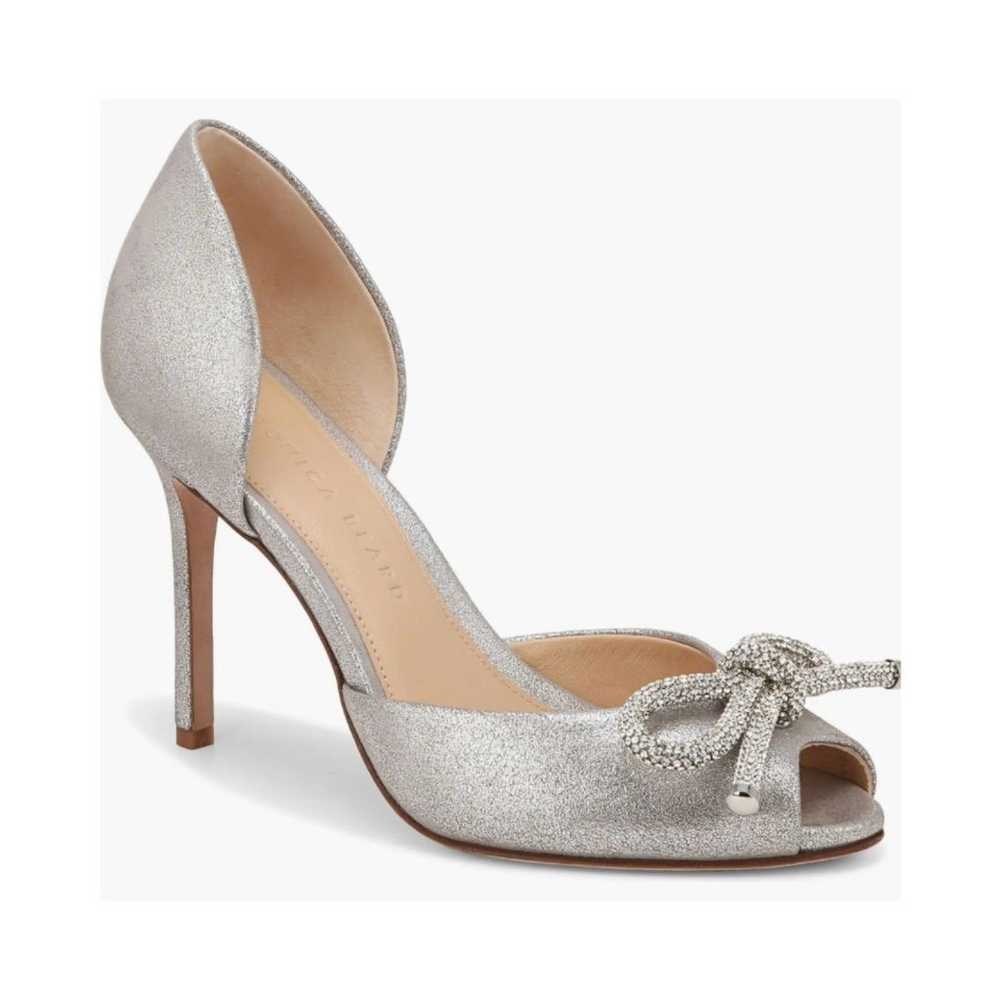 NEW Veronica Beard Gadot Bow Heels in Silver - image 1