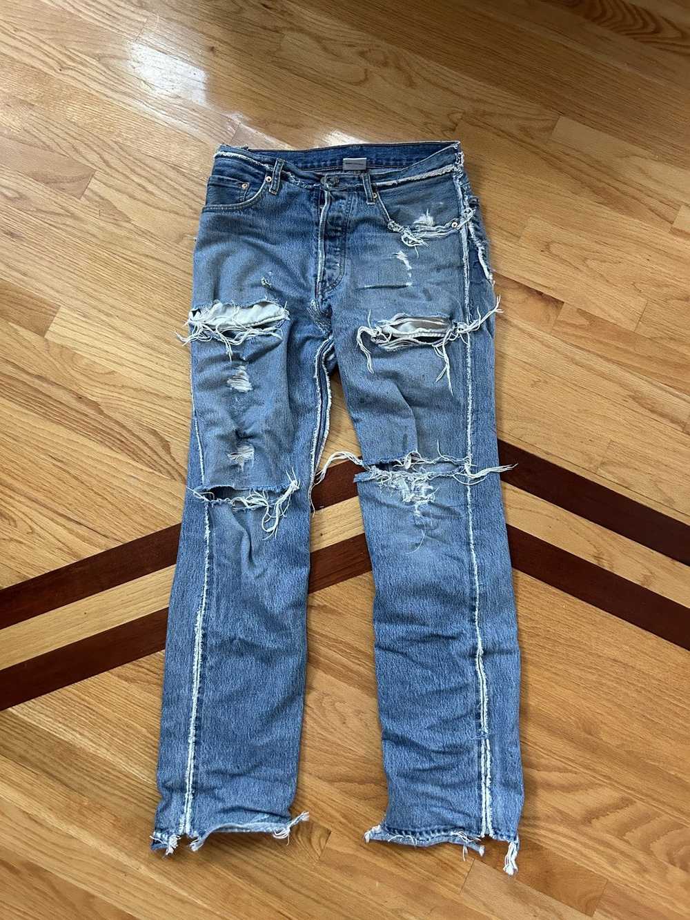 Vetements Vetements ripped denim jeans - image 1