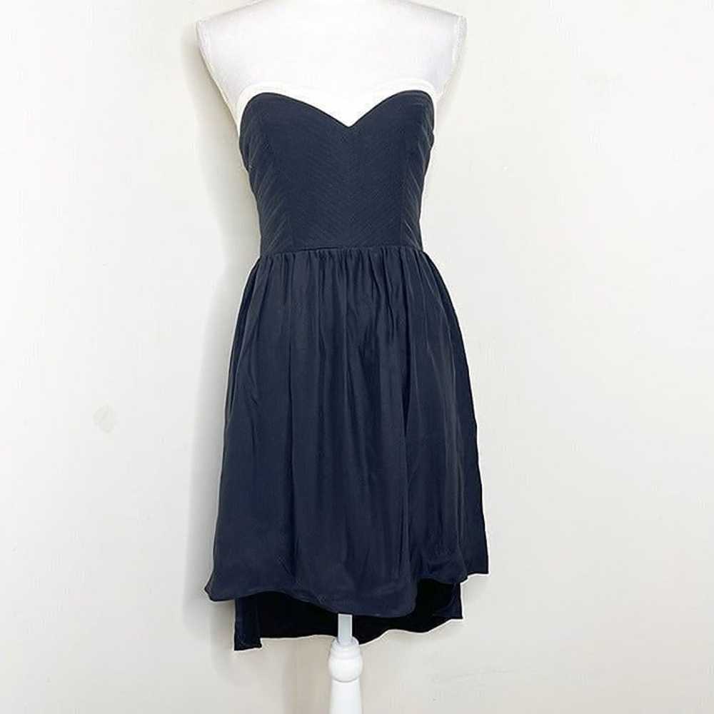 Parker Black Strapless Silk High Low Dress Size S… - image 2