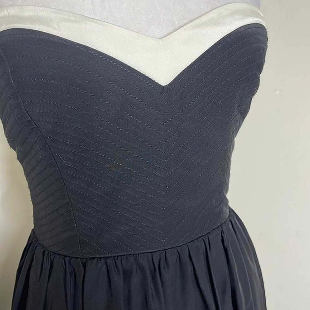 Parker Black Strapless Silk High Low Dress Size S… - image 5