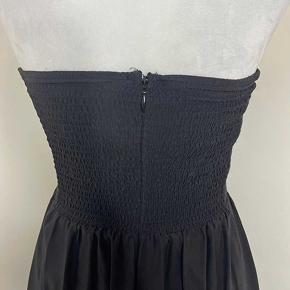 Parker Black Strapless Silk High Low Dress Size S… - image 6