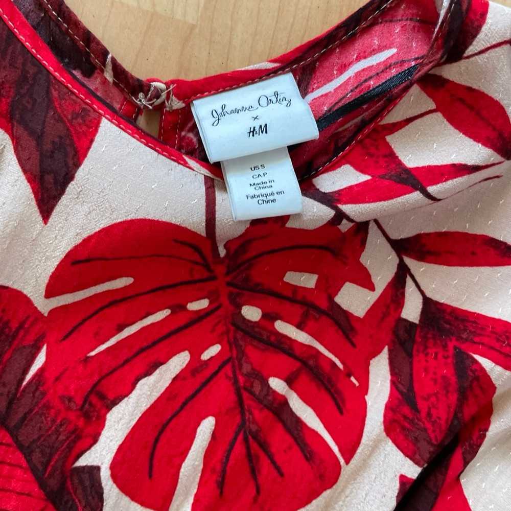 JOHANNA ORTIZ X HM red Tan Leaves Dress Size S Wo… - image 4