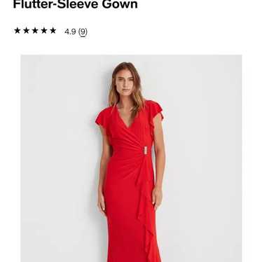 LAUREN RALPH LAUREN
Flutter-Sleeve Gown Size 10