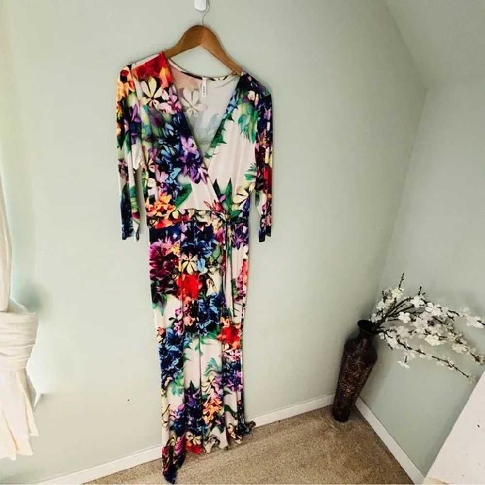 Floral Surplice Maxi Dress Size XL - image 4