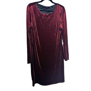 Tahari XL Long Sleeve Velvet Dress