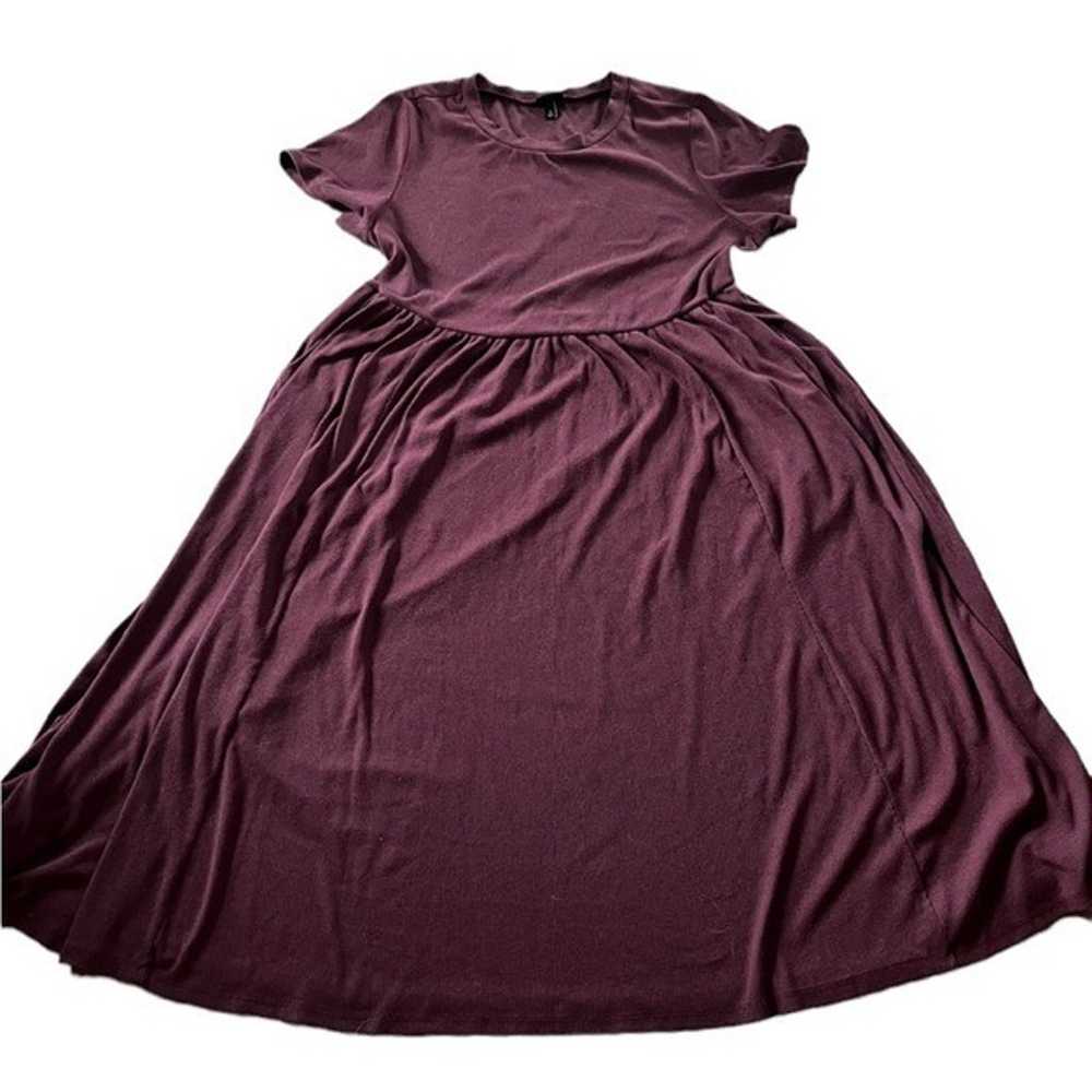 Torrid Womens Maroon Ribbed A-Line Midi Dress Sho… - image 1