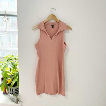 Wild Fable Pink Ribbed V Neck Dress Size XL