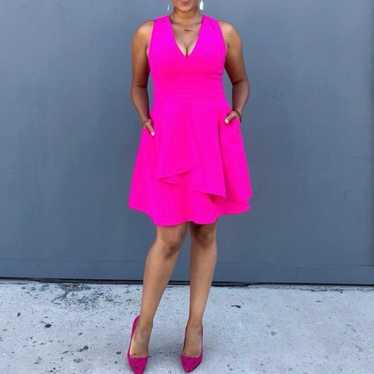 Adelyn Rae Faux Wrap Mini Dress Hot Pink Cut Outs… - image 1
