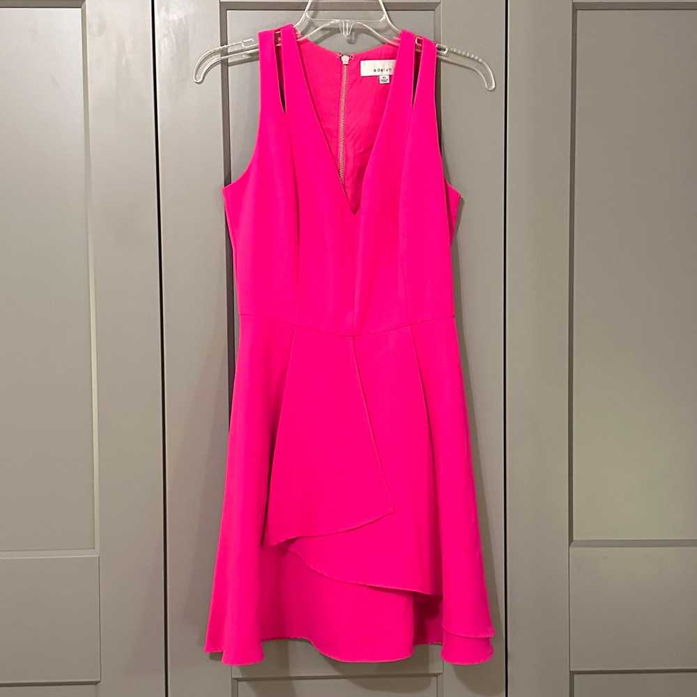 Adelyn Rae Faux Wrap Mini Dress Hot Pink Cut Outs… - image 2