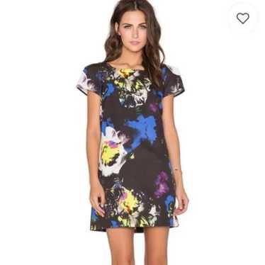 Milly Chloe midnight floral cap sleeve mini dress… - image 1