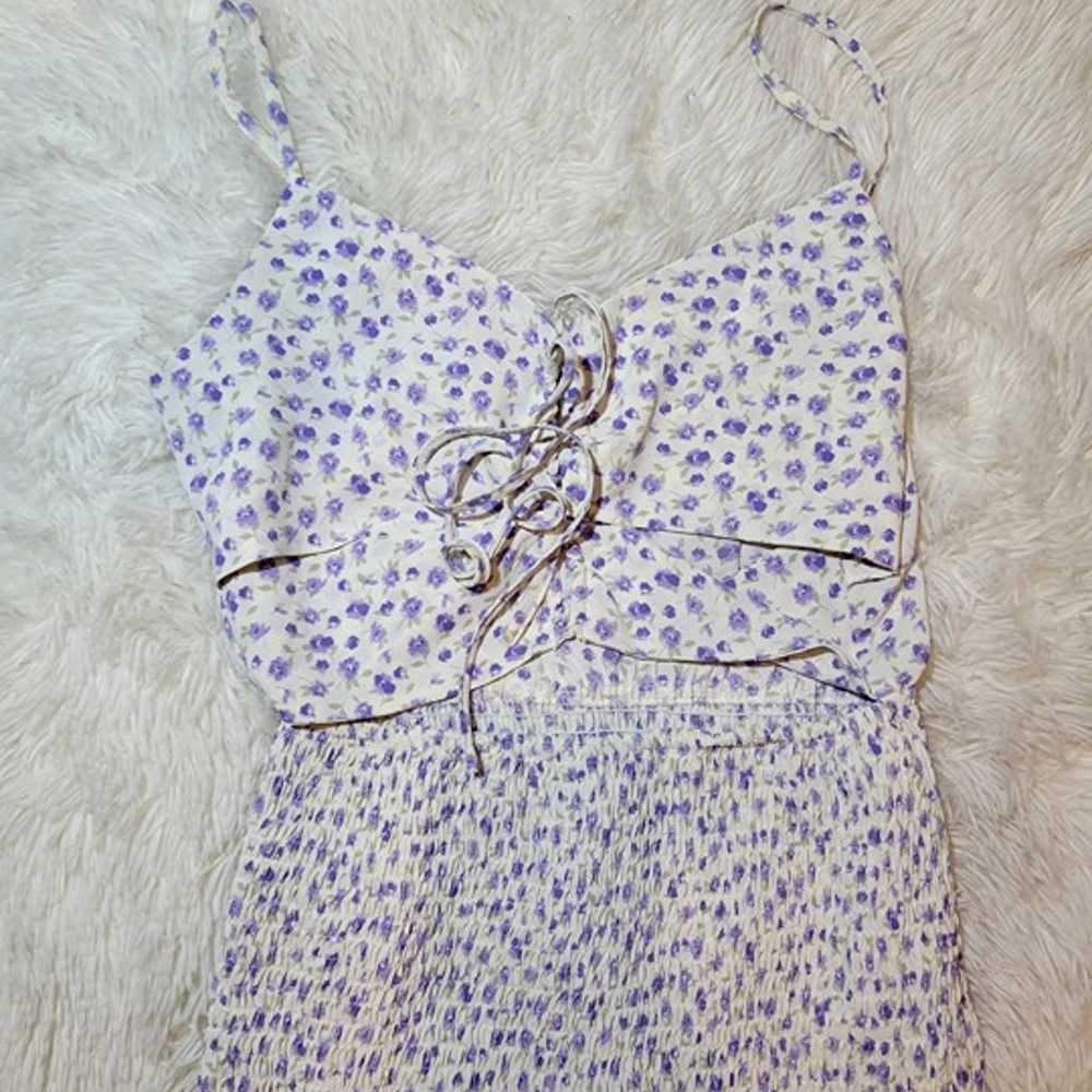 White & Purple Floral print Summer Cutout Ditsy R… - image 3