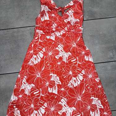 Tommy Bahama Orange Floral Dress - Size Medium