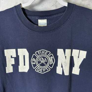 Vintage Vintage FDNY T Shirt Mens XL Blue Long Sl… - image 1