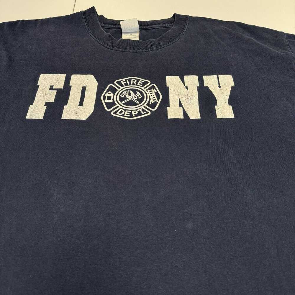Vintage Vintage FDNY T Shirt Mens XL Blue Long Sl… - image 5