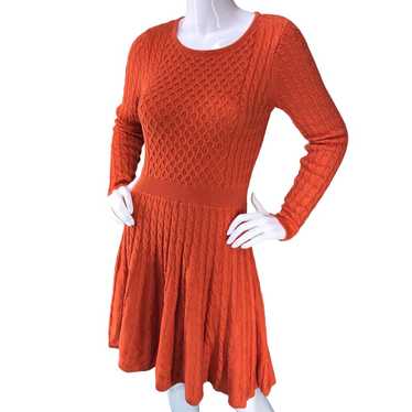 Calvin Klein Women Size S Orange Long Sleeve Cable