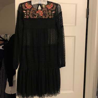 Maeve black lace dress