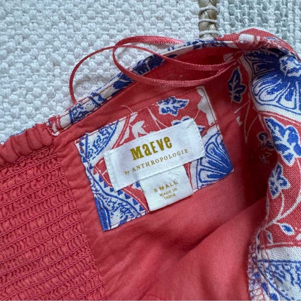 Maeve by Anthropologie White Red Blue Linen Blend… - image 10