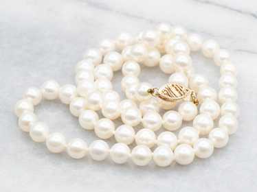 Yellow Gold Saltwater Pearl Necklace