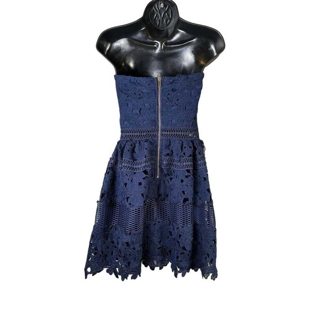 Romeo & Juliet Couture Navy Blue Strapless Lace C… - image 4