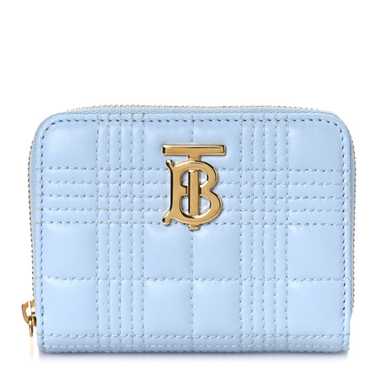 BURBERRY Lambskin Quilted Lola Wallet Soft Pale Bl