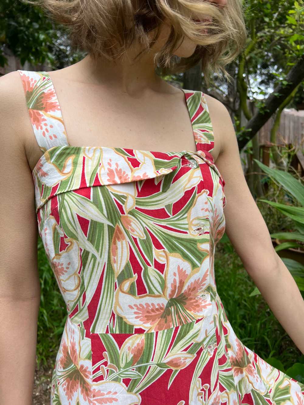 The Nova Dress - Vintage 1940s cotton Hawaiian fl… - image 5