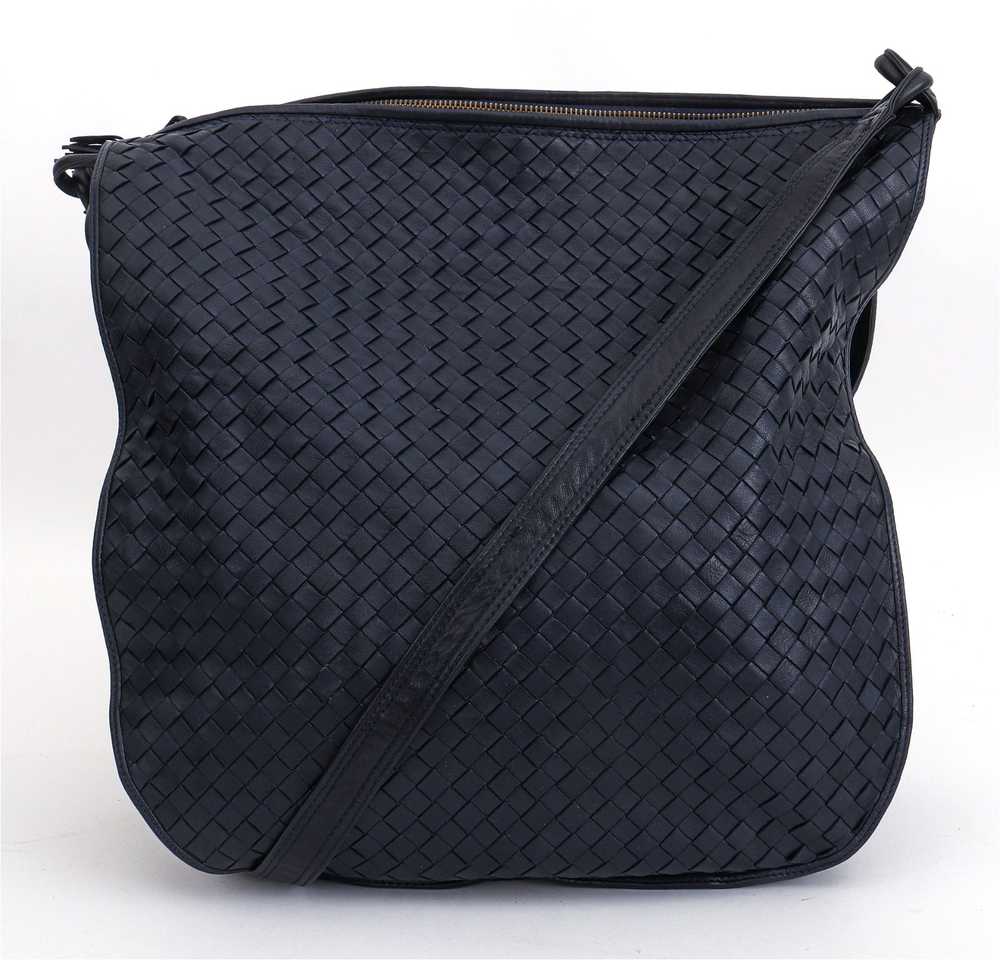 Bottega Veneta Navy Blue Intrecciato Leather Bag - image 1
