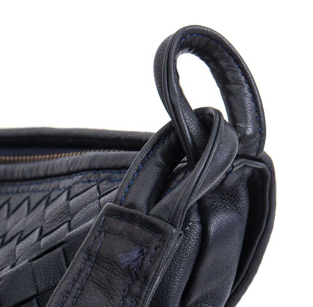 Bottega Veneta Navy Blue Intrecciato Leather Bag - image 5