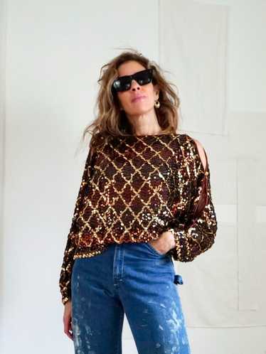 Sequin Blouse - Bronze